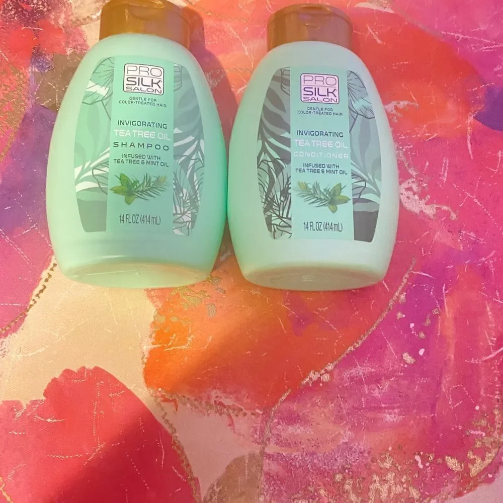 🛍️ Pro Silk Salon Invigorating Tea tree Oil Shampoo + Conditioner 14FLOZ